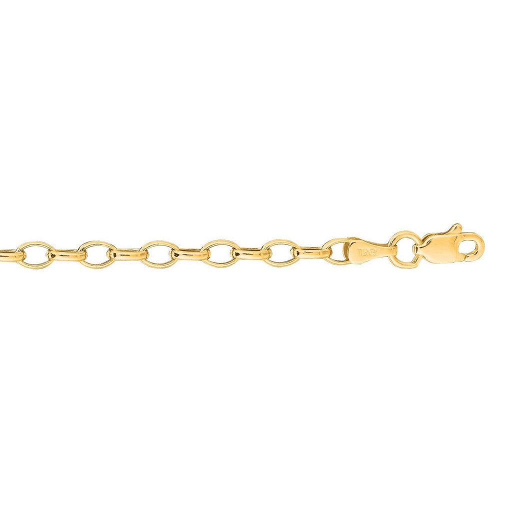 14k Yellow Gold Oval Rolo Chain (4.6 mm)