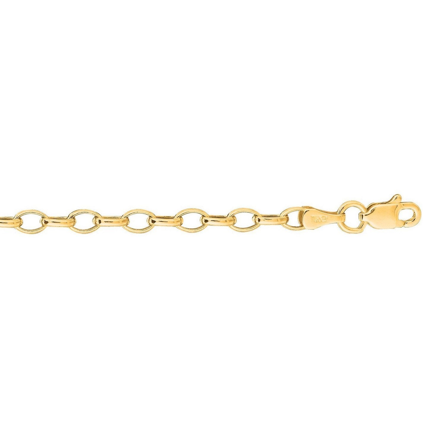 14k Yellow Gold Oval Rolo Chain (4.6 mm)
