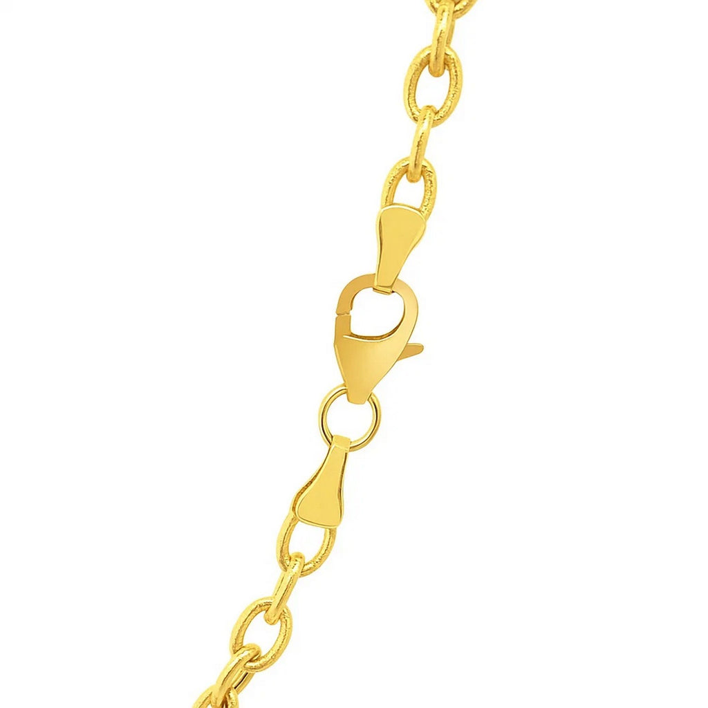 14k Yellow Gold Pendant Chain with Textured Links (3.3 mm)