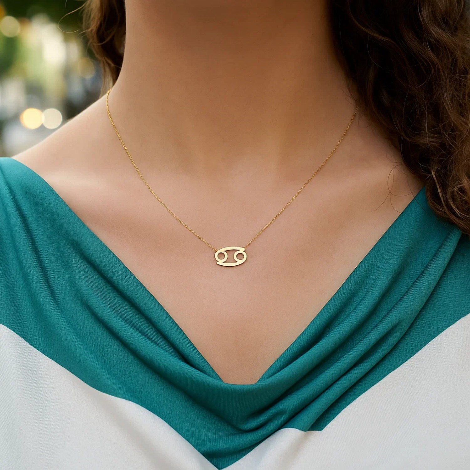 14K Yellow Gold Cancer Necklace