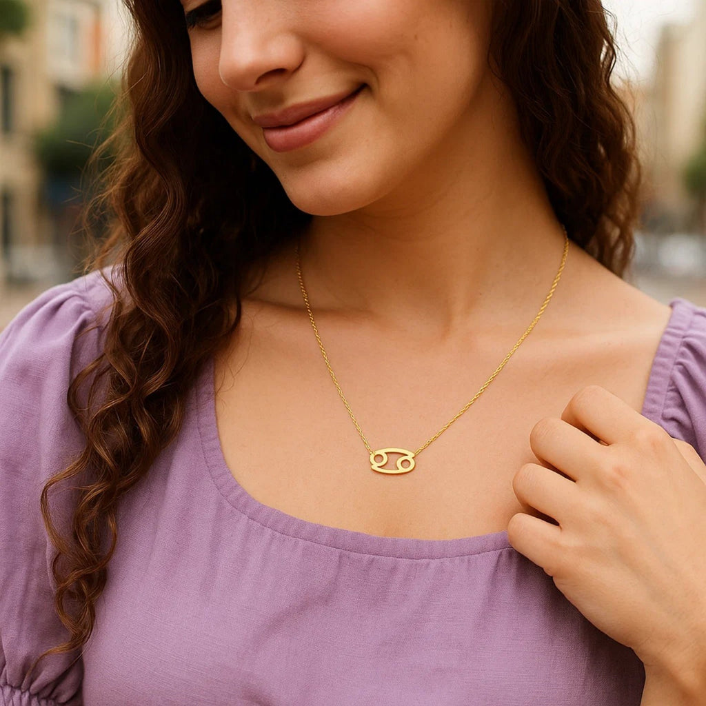 14K Yellow Gold Cancer Necklace