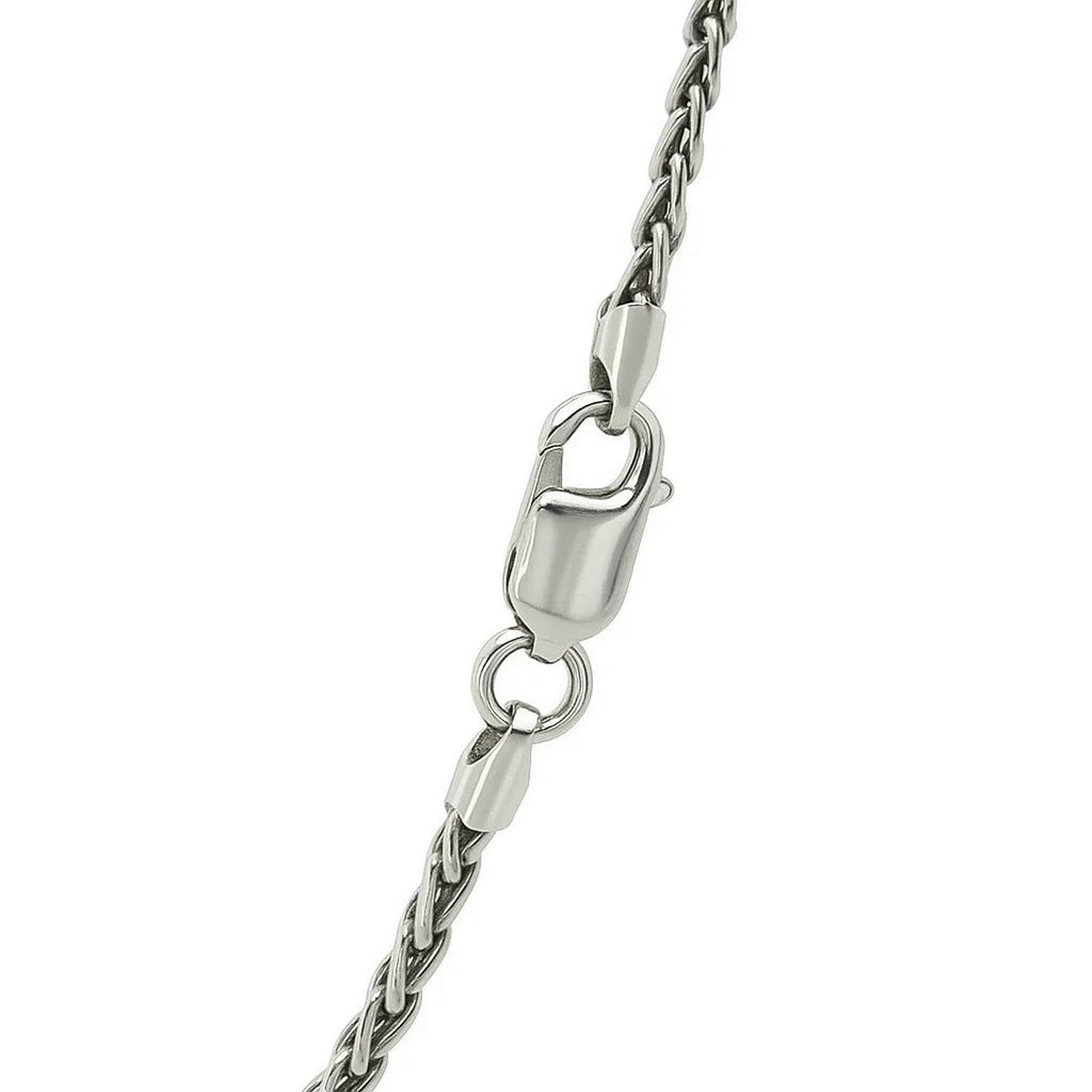 Sterling Silver Rhodium Plated Wheat Chain (2.20 mm)