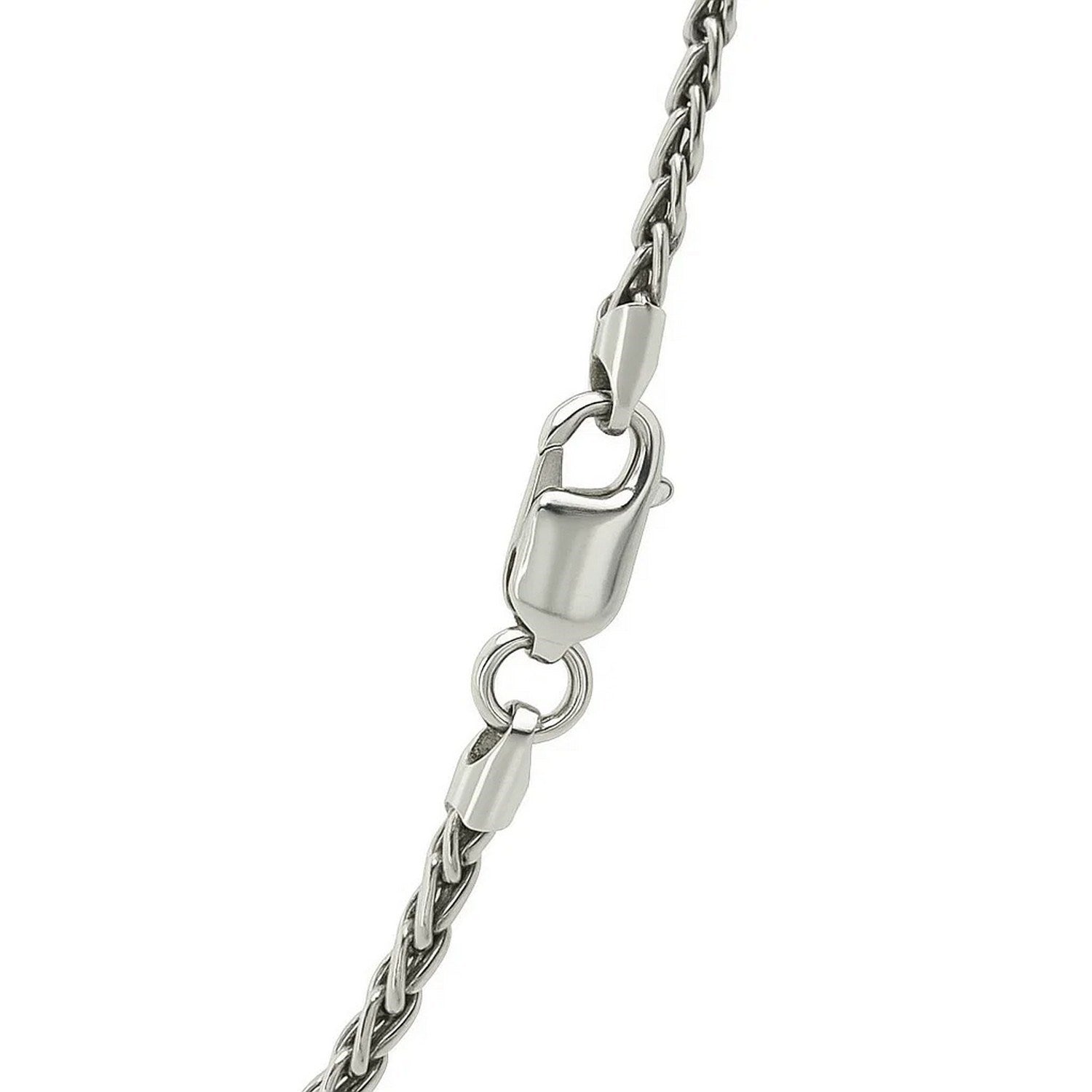 Sterling Silver Rhodium Plated Wheat Chain (2.20 mm)