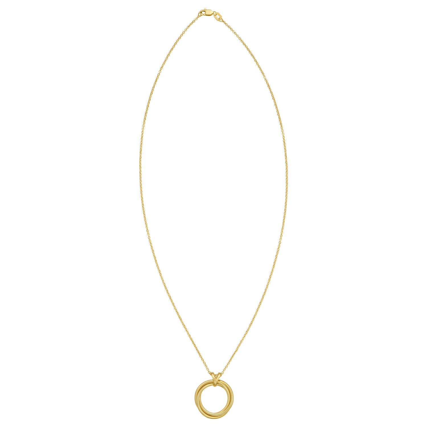 14K Yellow Gold Interlocking Medium Trinity Necklace