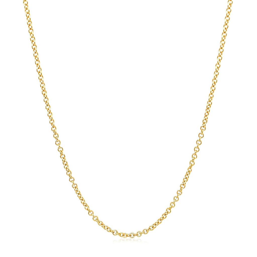 14k Yellow Gold Round Cable Link Chain (1.5 mm)