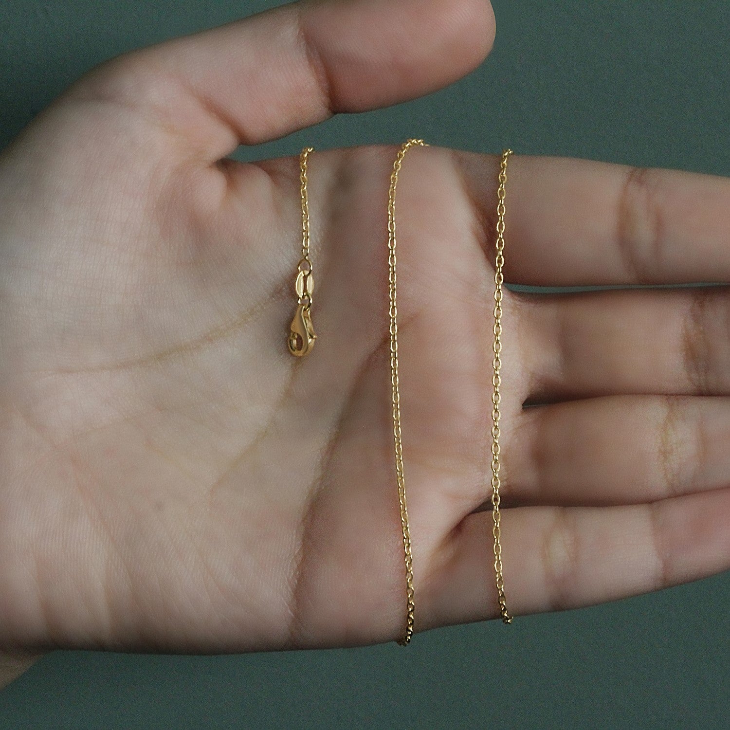 14k Yellow Gold Oval Cable Link Chain (1.50 mm)