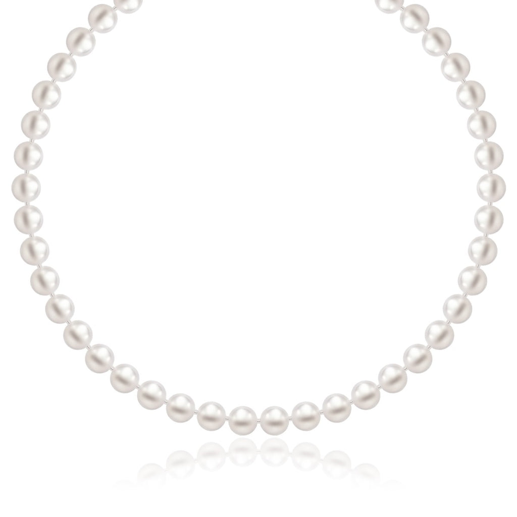 14k Yellow Gold Necklace with White Freshwater Cultured Pearls (6.0mm to 6.5mm)