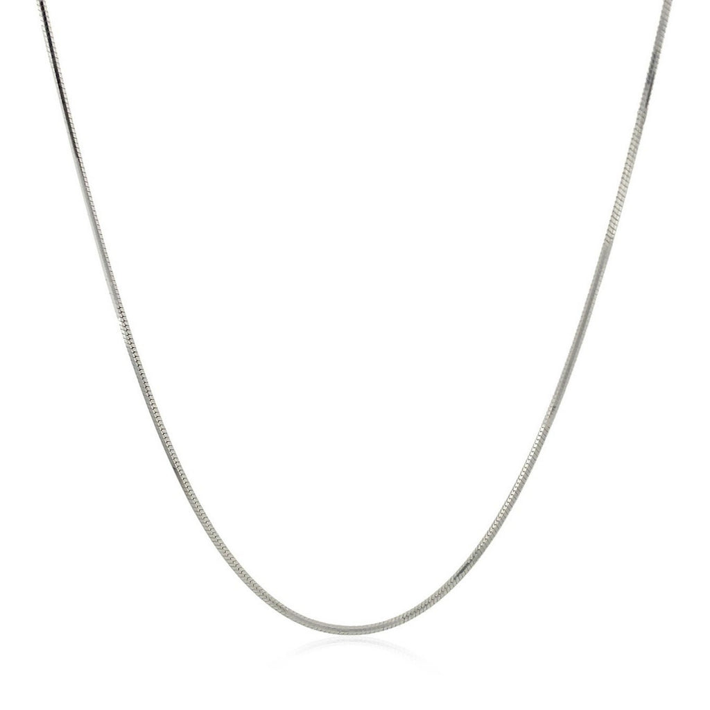 Rhodium Plated Sterling Silver Snake Style Chain (1.20 mm)