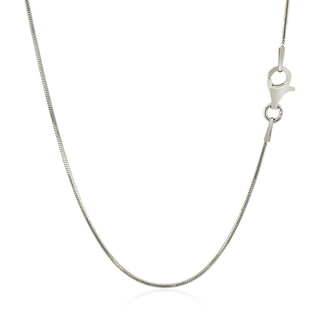 Rhodium Plated Sterling Silver Snake Style Chain (1.20 mm)