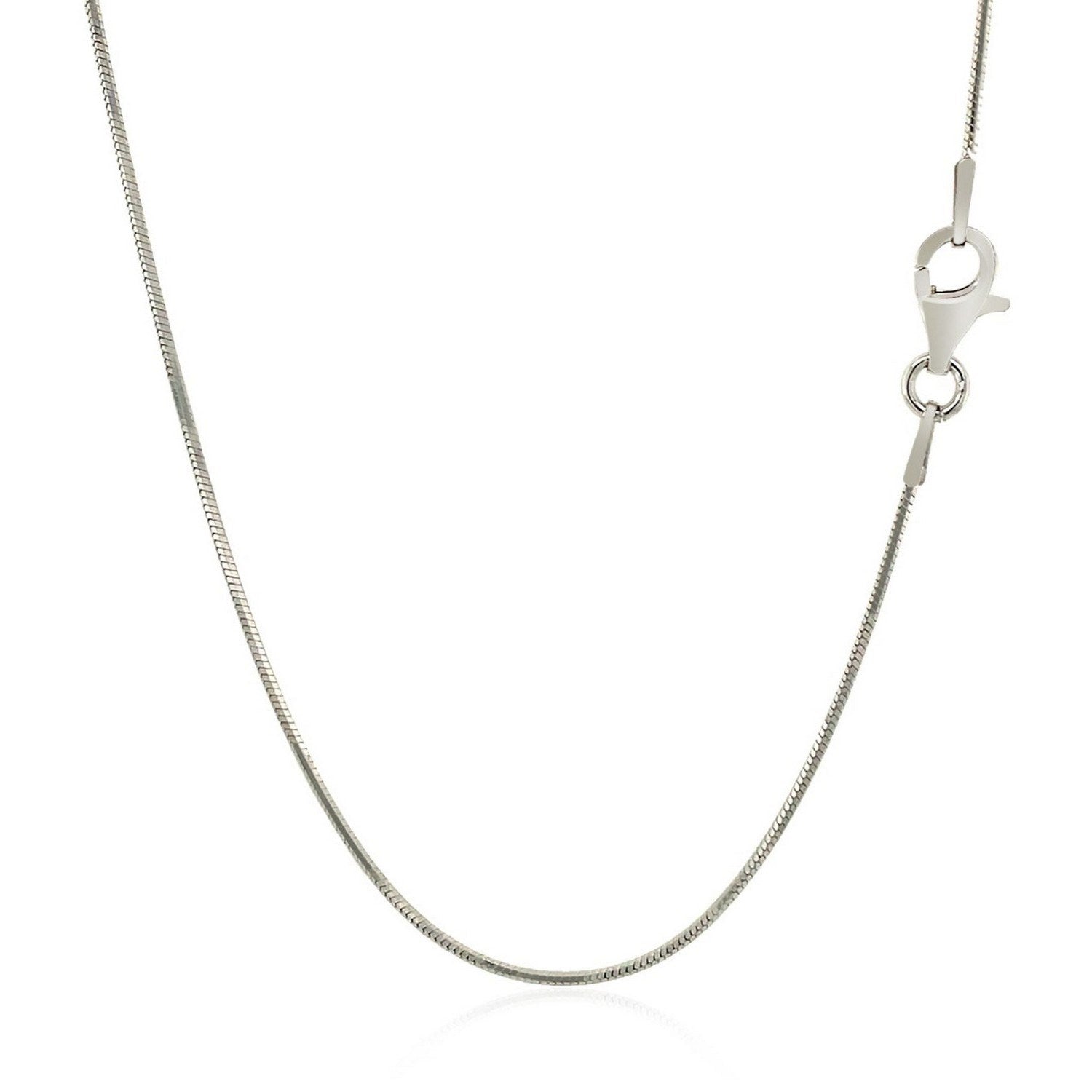Rhodium Plated Sterling Silver Snake Style Chain (1.20 mm)