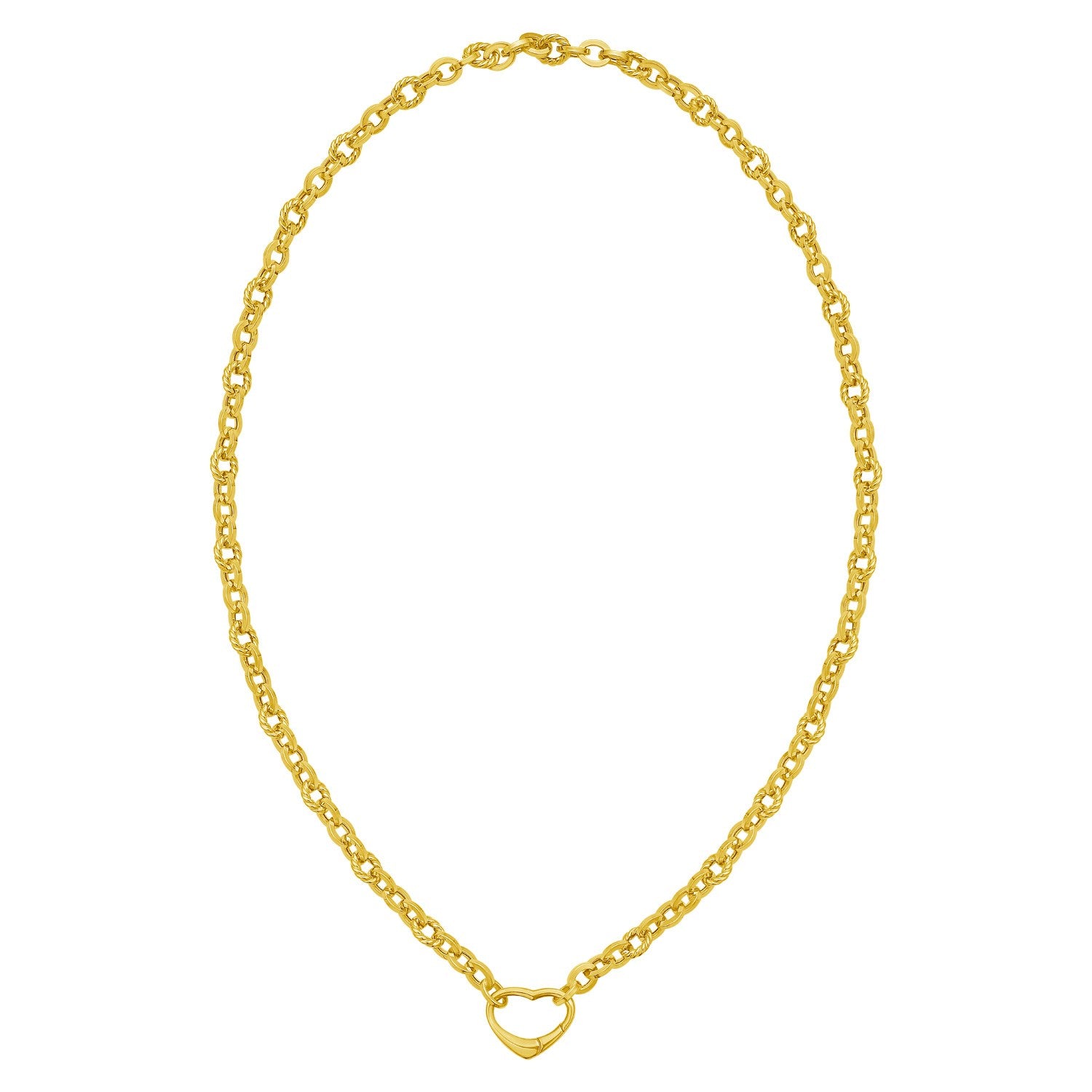 14K Yellow Gold Heart Lock Charm Necklace (5.80 mm)
