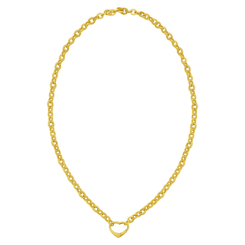 14K Yellow Gold Heart Lock Charm Necklace (5.80 mm)