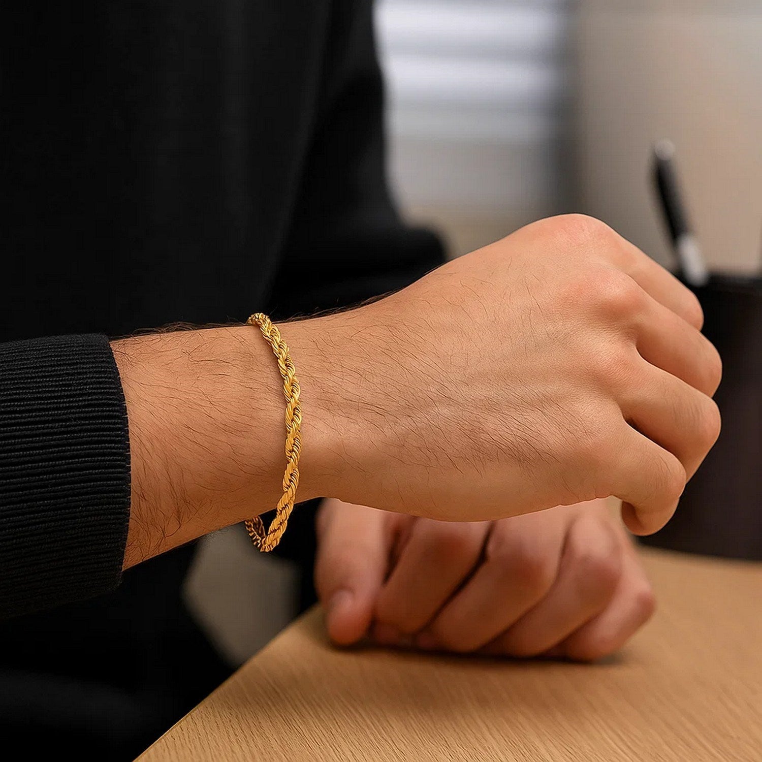 10k Yellow Gold Lite Rope Bracelet (5.00 mm)