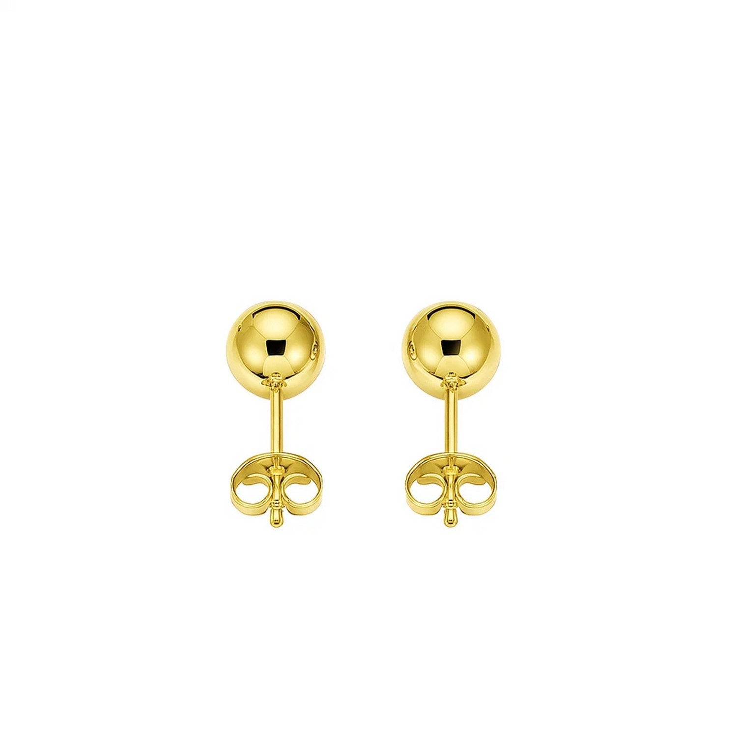 14k Yellow Gold Polished Round Stud Earrings(3mm)
