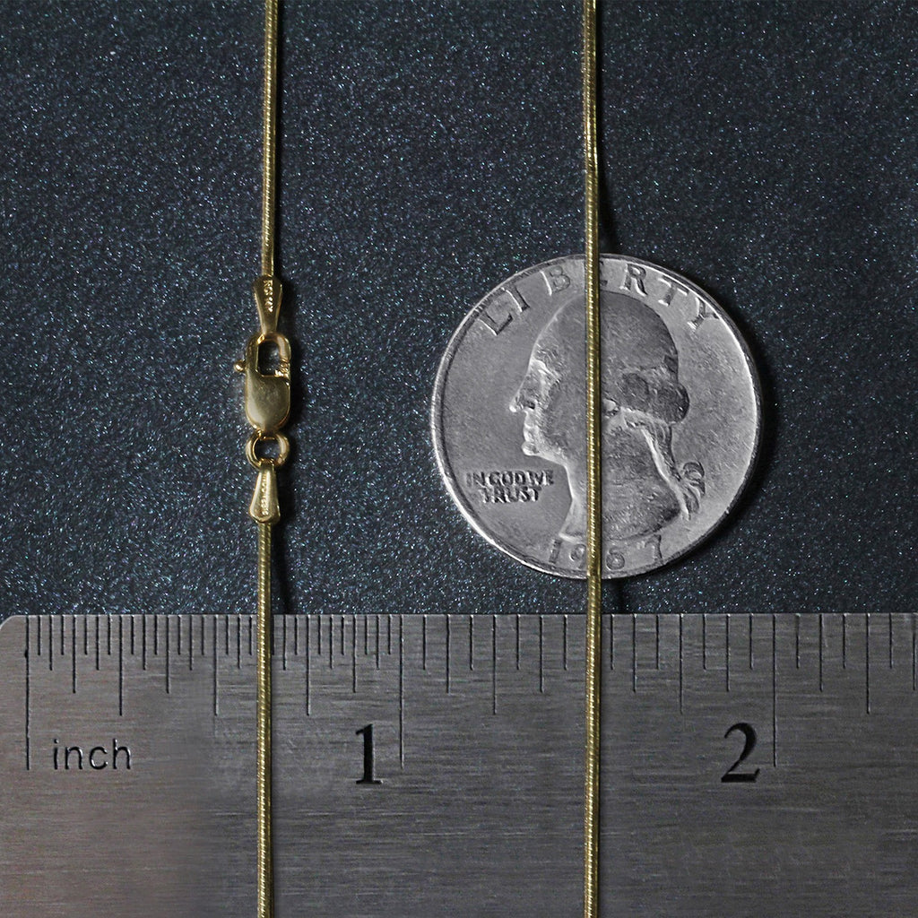 14k Yellow Gold Round Snake Chain (0.90 mm)