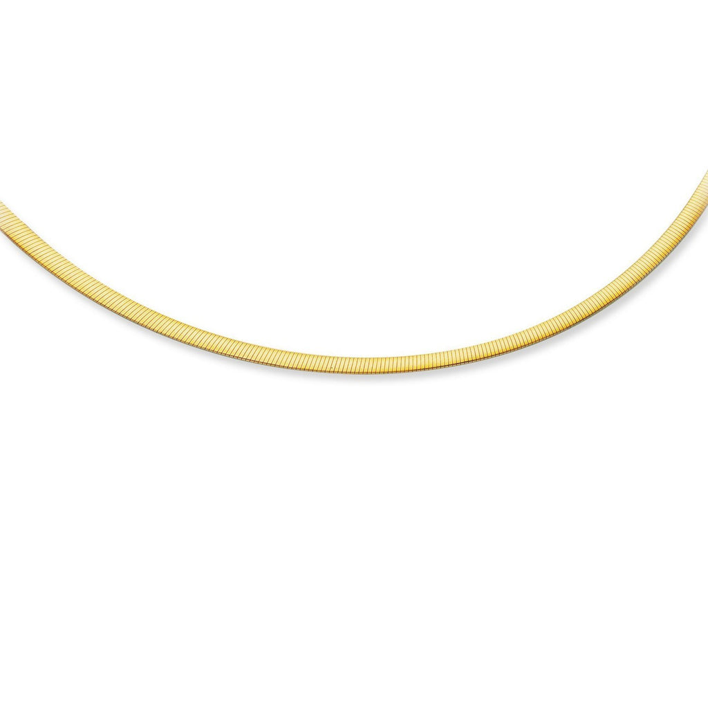 4.0mm 14k Two Tone Gold Reversible Omega Necklace