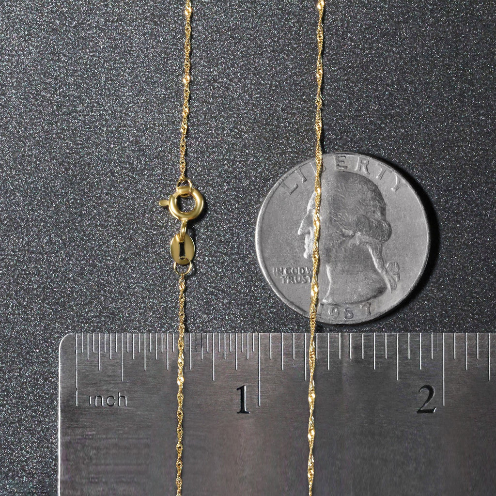 14k Yellow Gold Singapore Chain 0.81 mm