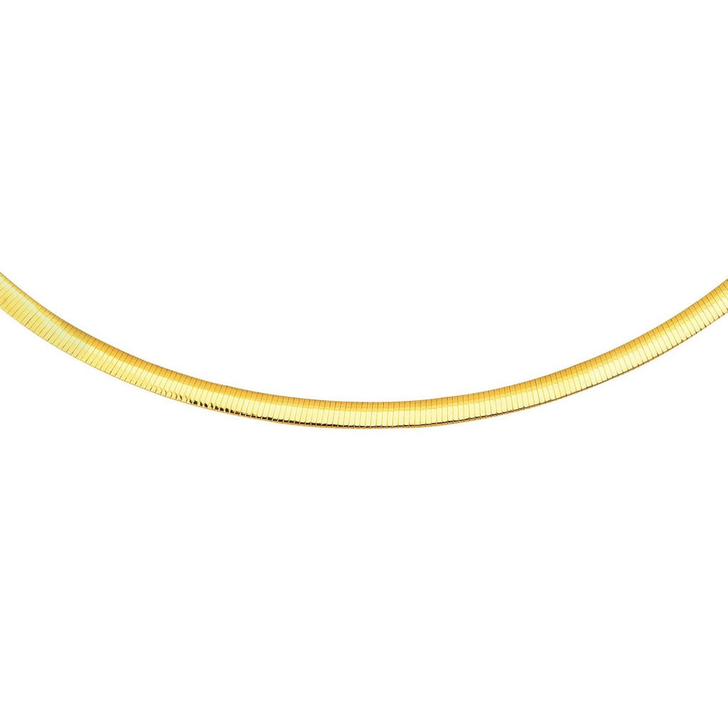 14K Yellow Gold And Silver Reversible Omega Chain Necklace (4.00 mm)