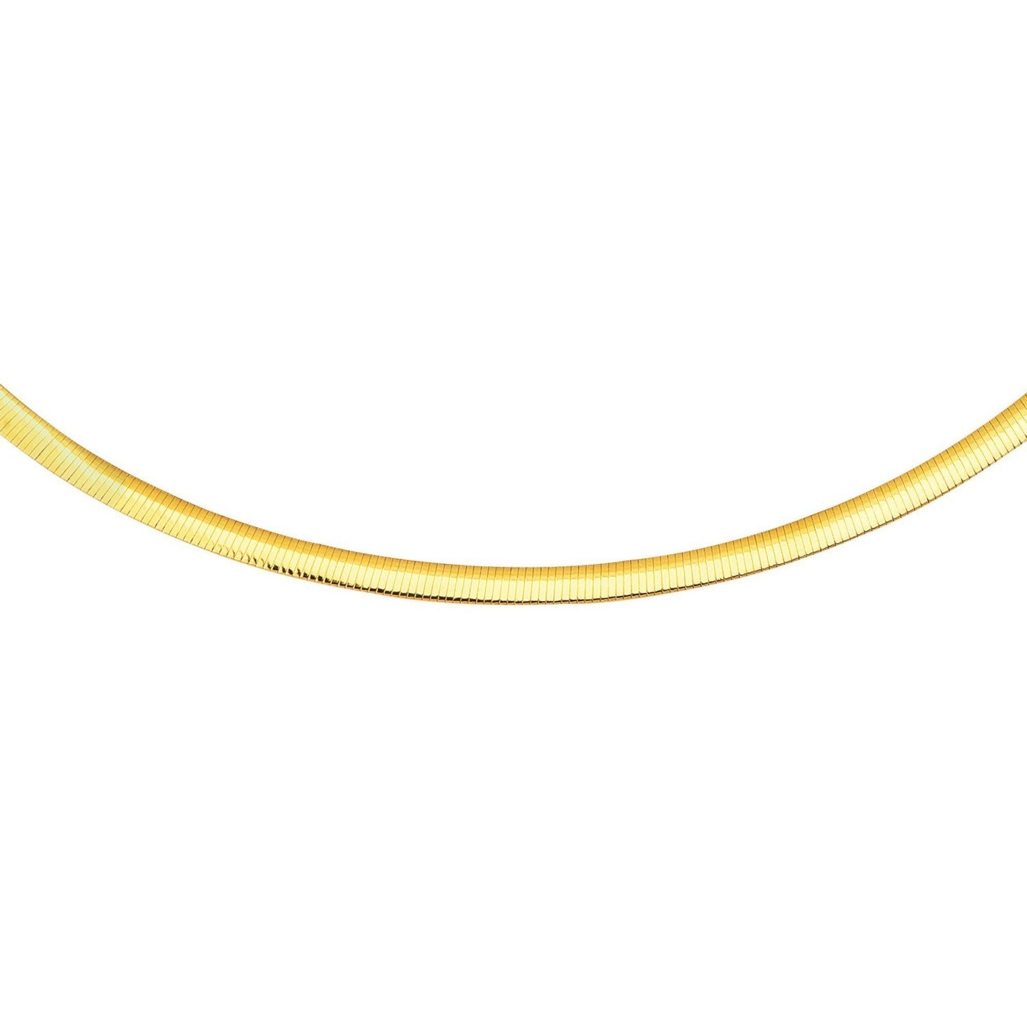 14K Yellow Gold And Silver Reversible Omega Chain Necklace (4.00 mm)