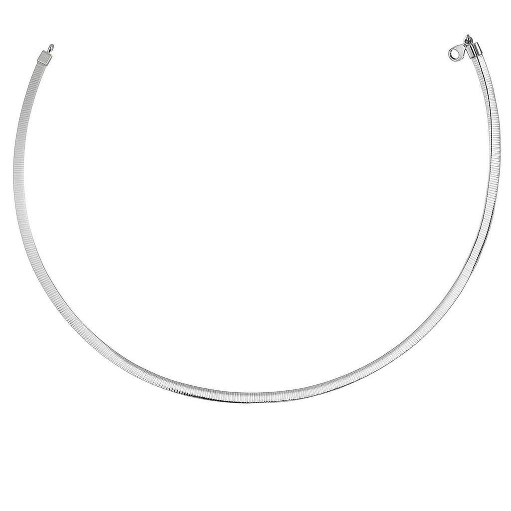 14K Yellow Gold And Silver Reversible Omega Chain Necklace (4.00 mm)