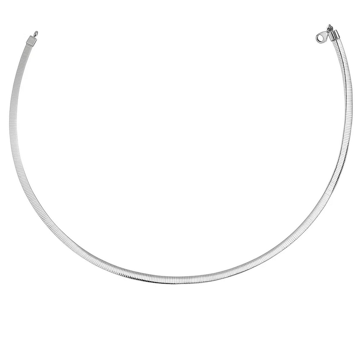 14K Yellow Gold And Silver Reversible Omega Chain Necklace (4.00 mm)