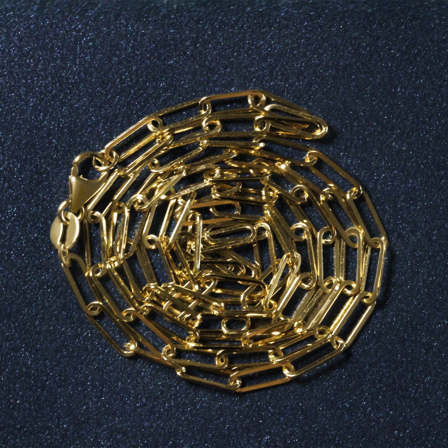 Sterling Silver Gold Plated Paperclip Chain (2.50 mm)