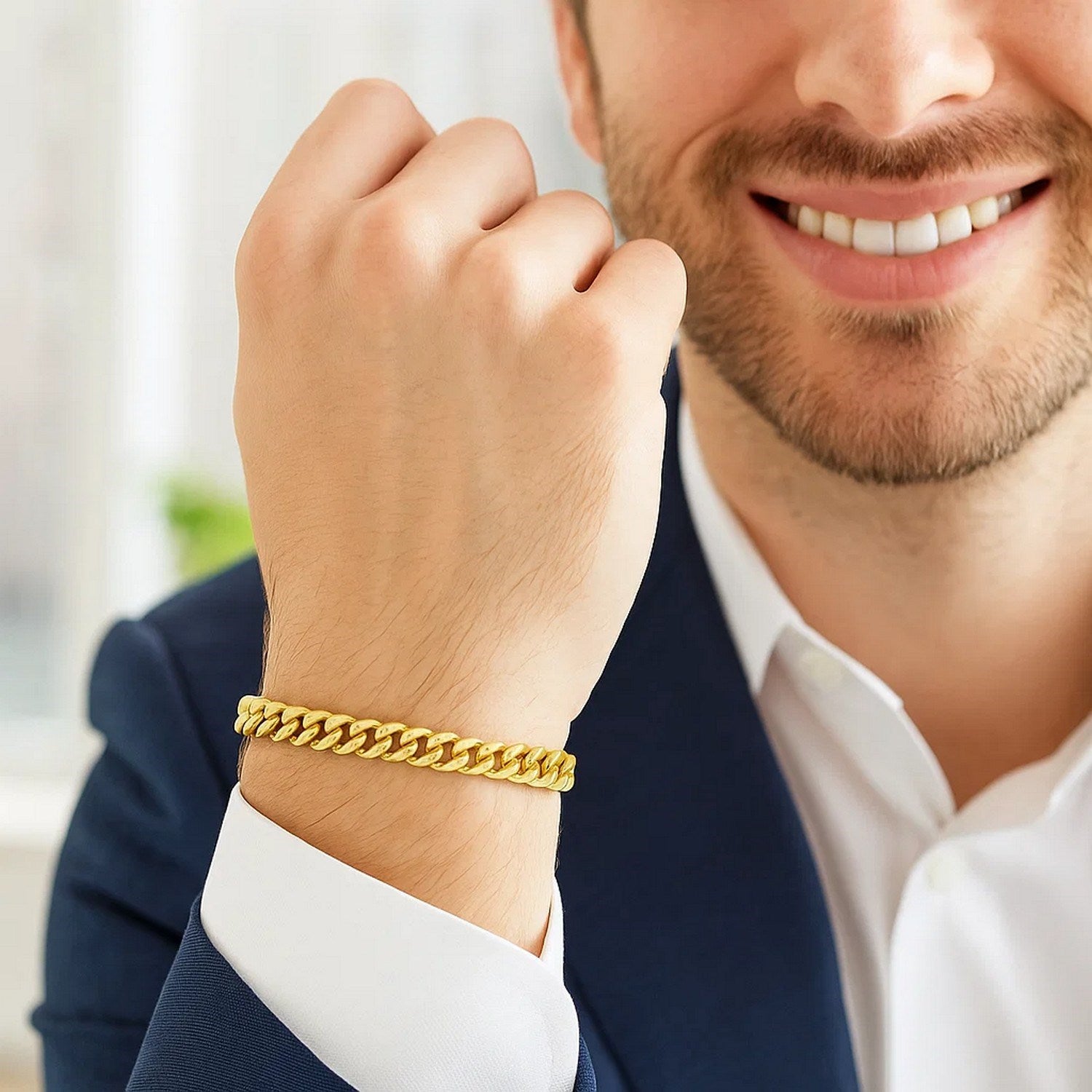 10k Yellow Gold Classic Miami Cuban Solid Bracelet (6.10 mm)