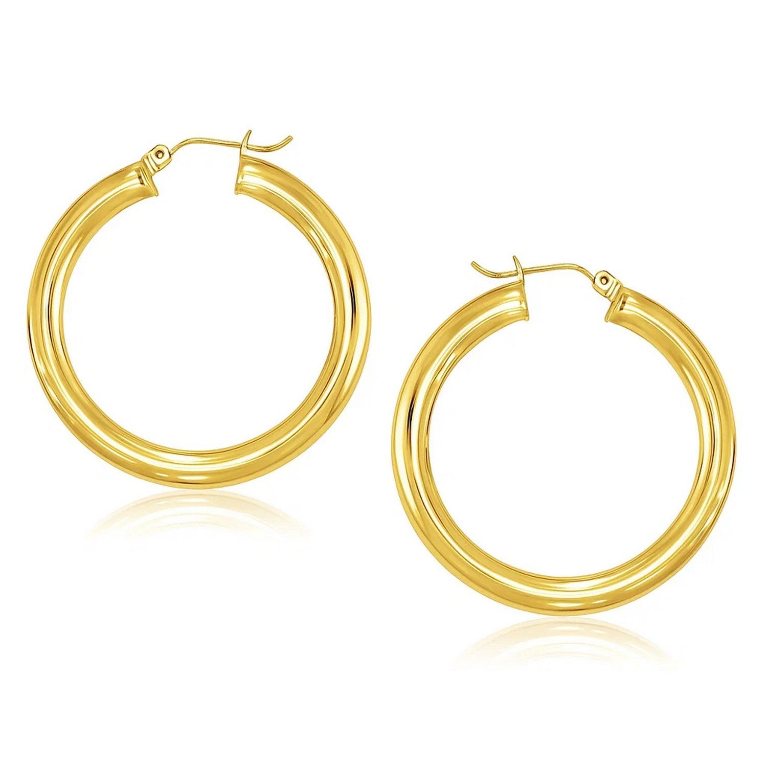 14k Yellow Gold Polished Hoop Earrings (5x40mm)