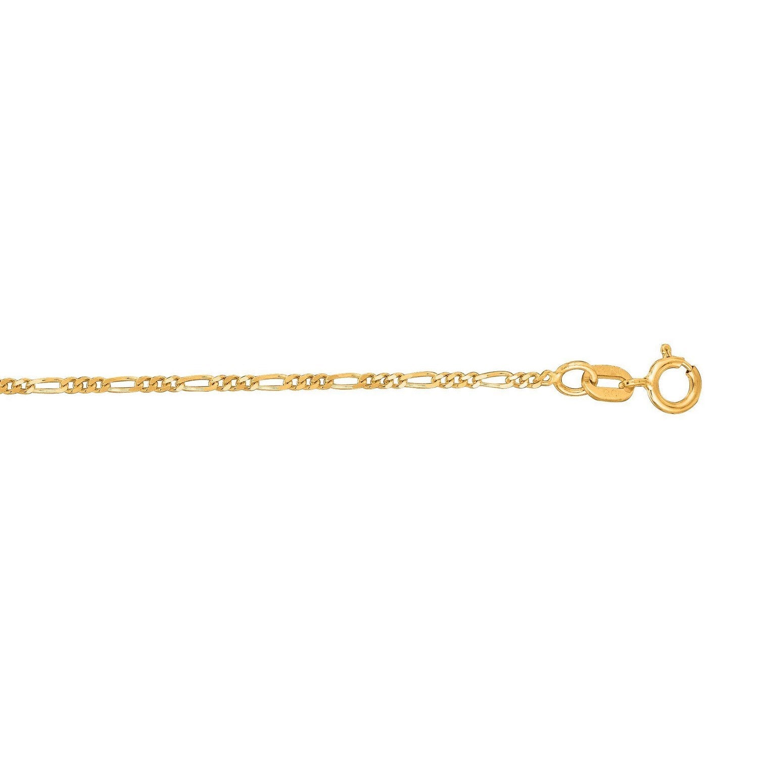 14k Yellow Gold Figaro Anklet 1.3mm