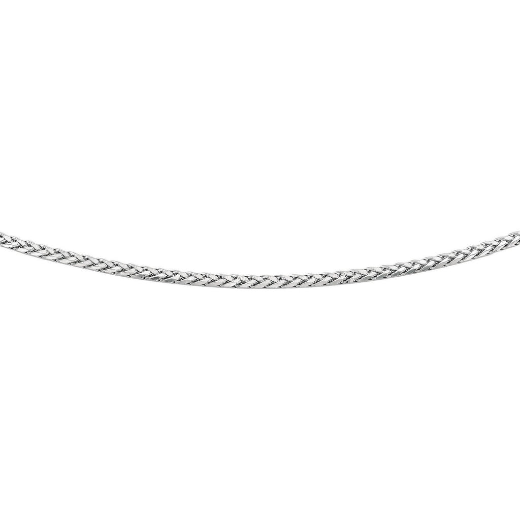 Sterling Silver Rhodium Plated Wheat Chain (3.20 mm)