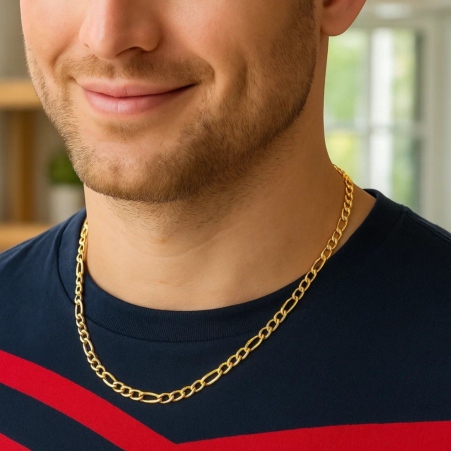 14k Yellow Gold Lite Figaro Chain (4.70 mm)