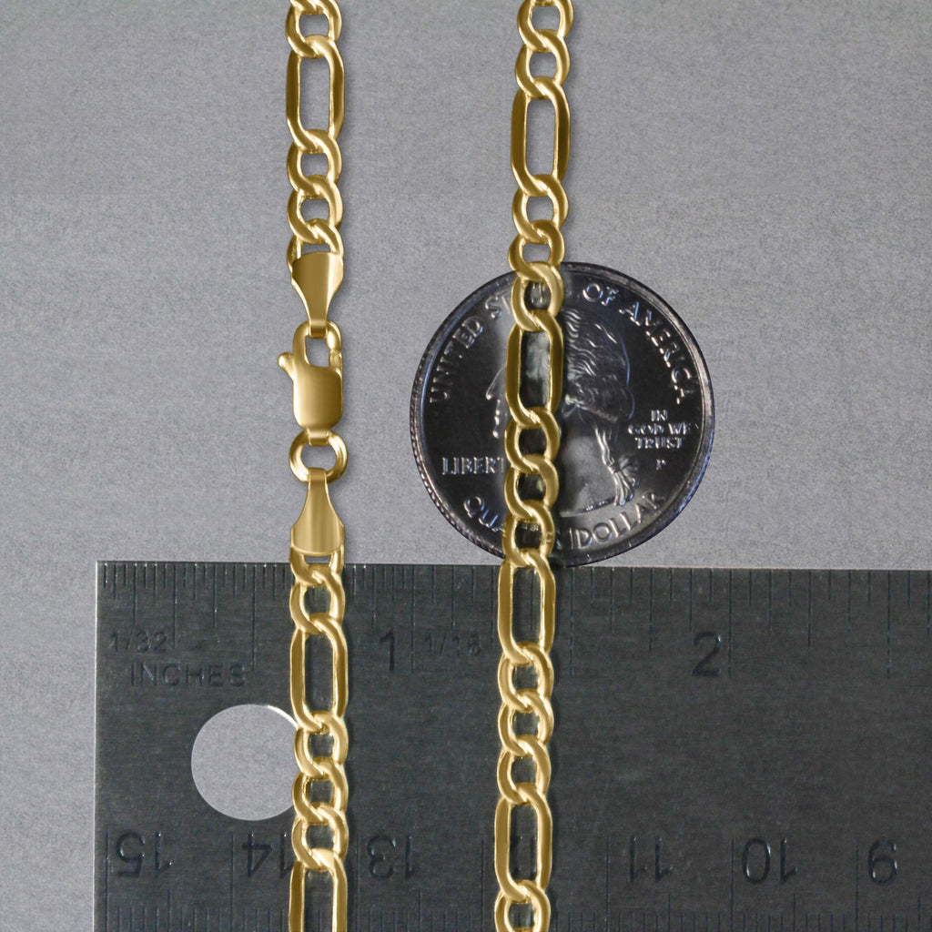 14k Yellow Gold Lite Figaro Chain (4.70 mm)