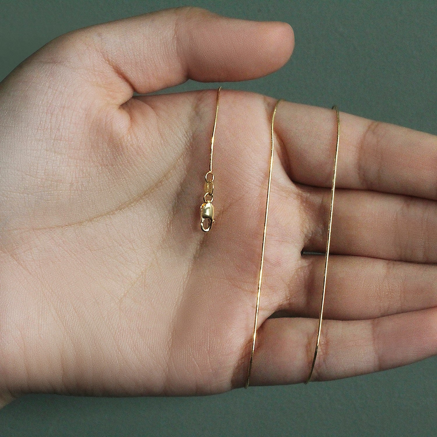 14k Yellow Gold Round Snake Chain (0.70 mm)