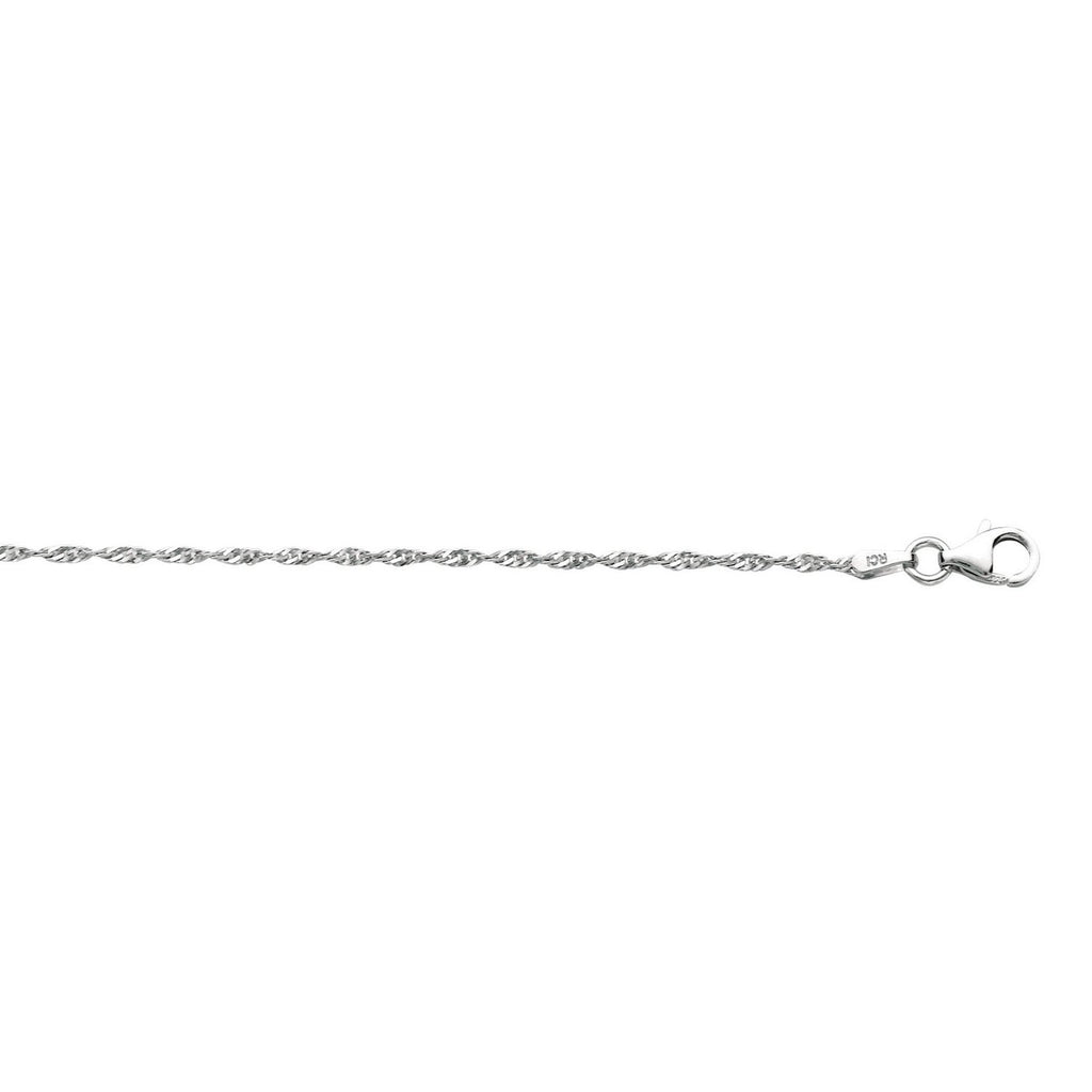 Sterling Silver 1.6mm Singapore Style Chain (1.50 mm)