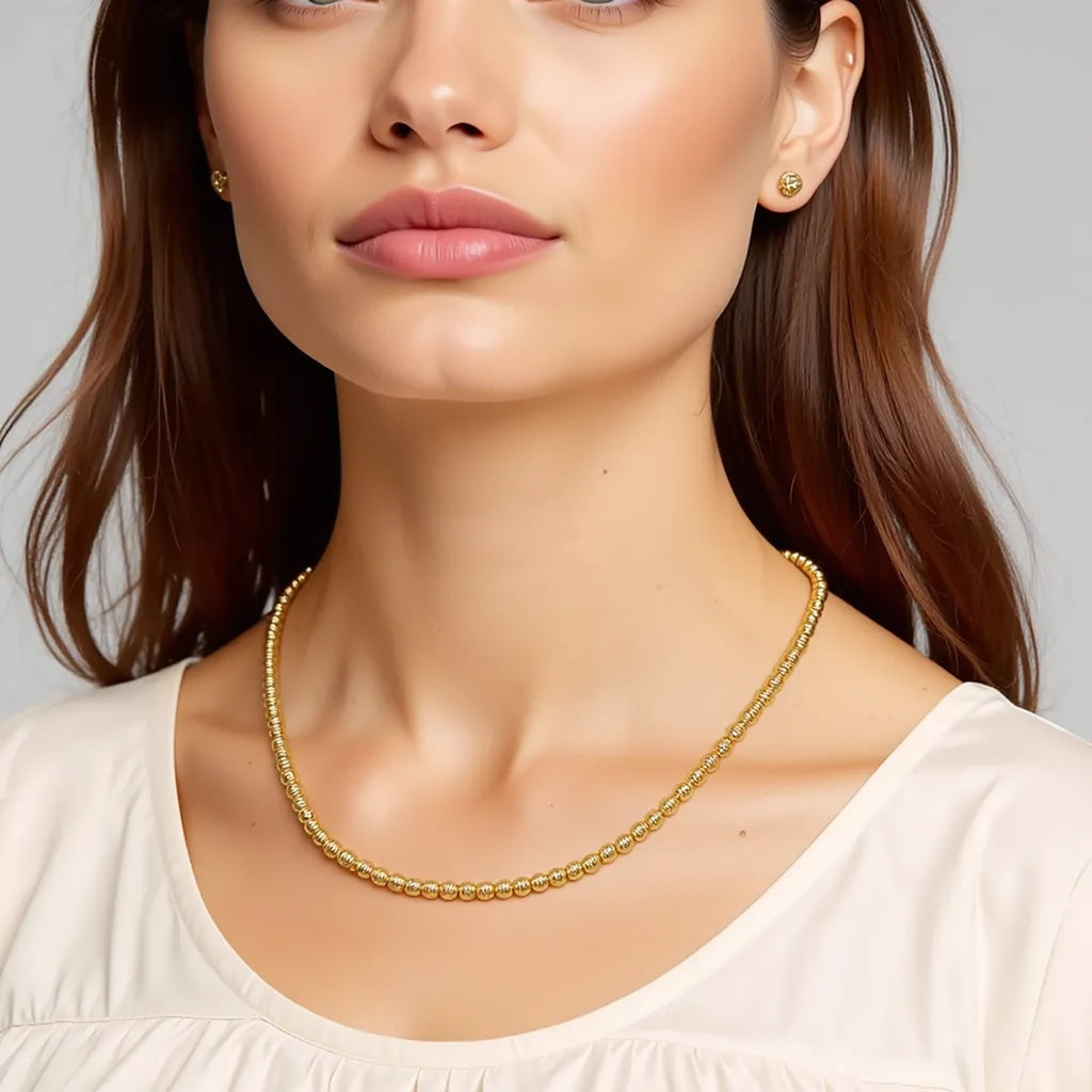 Graduated Bead Necklace in 14K Yellow Gold