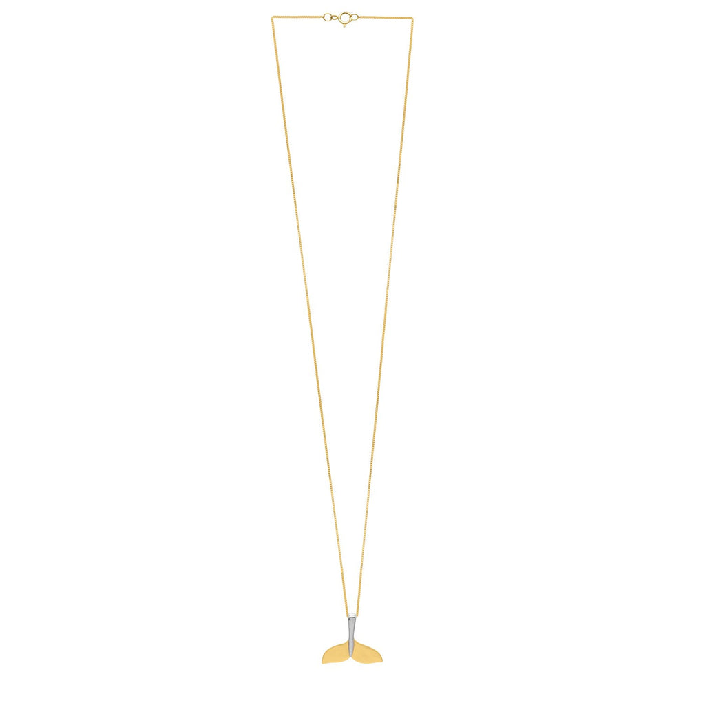 Whale Tail Necklace in 10K Yellow Gold