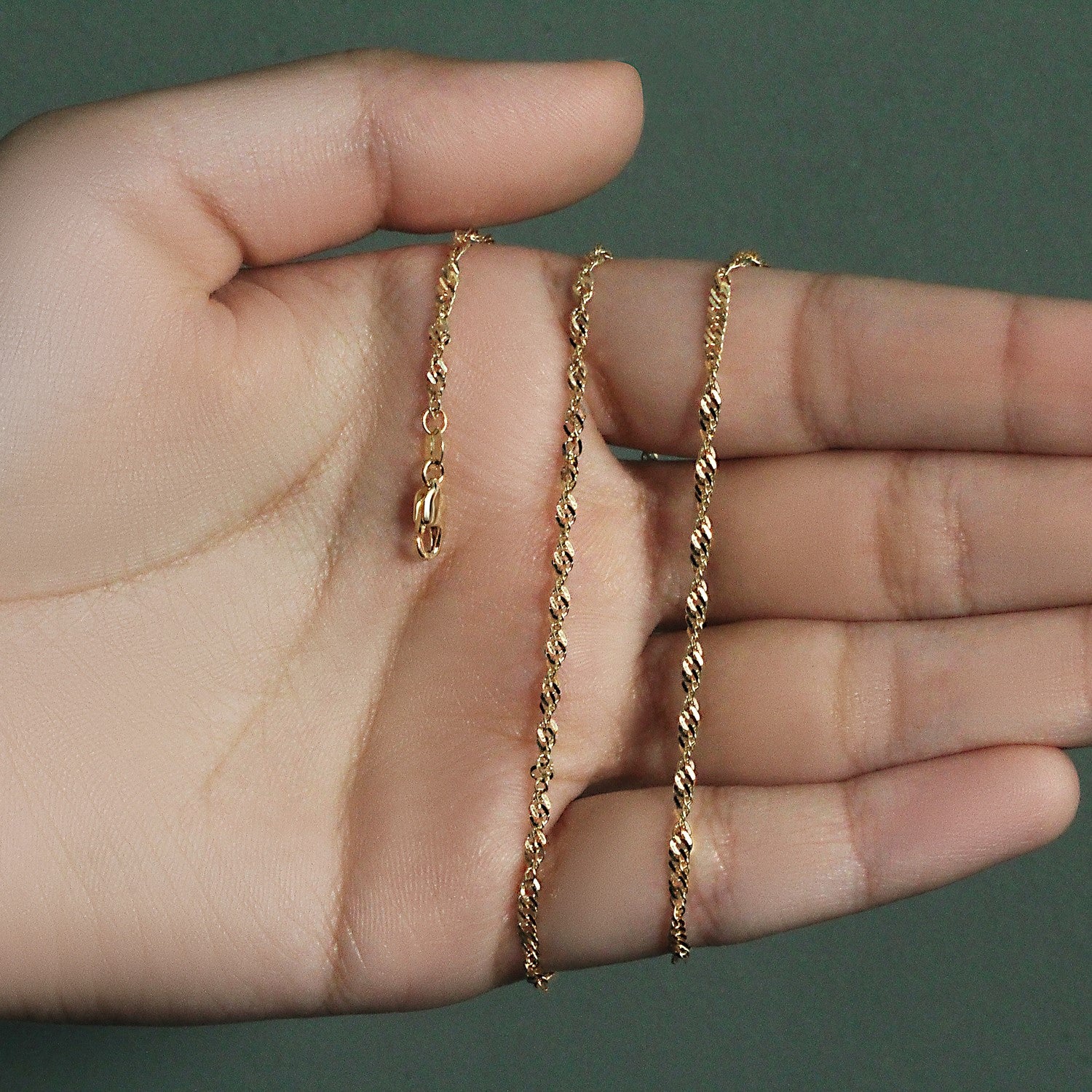 14k Yellow Gold Singapore Chain (2.10 mm)