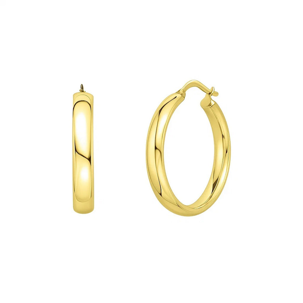 Small Wedding Hoops in 14K Yellow Gold
