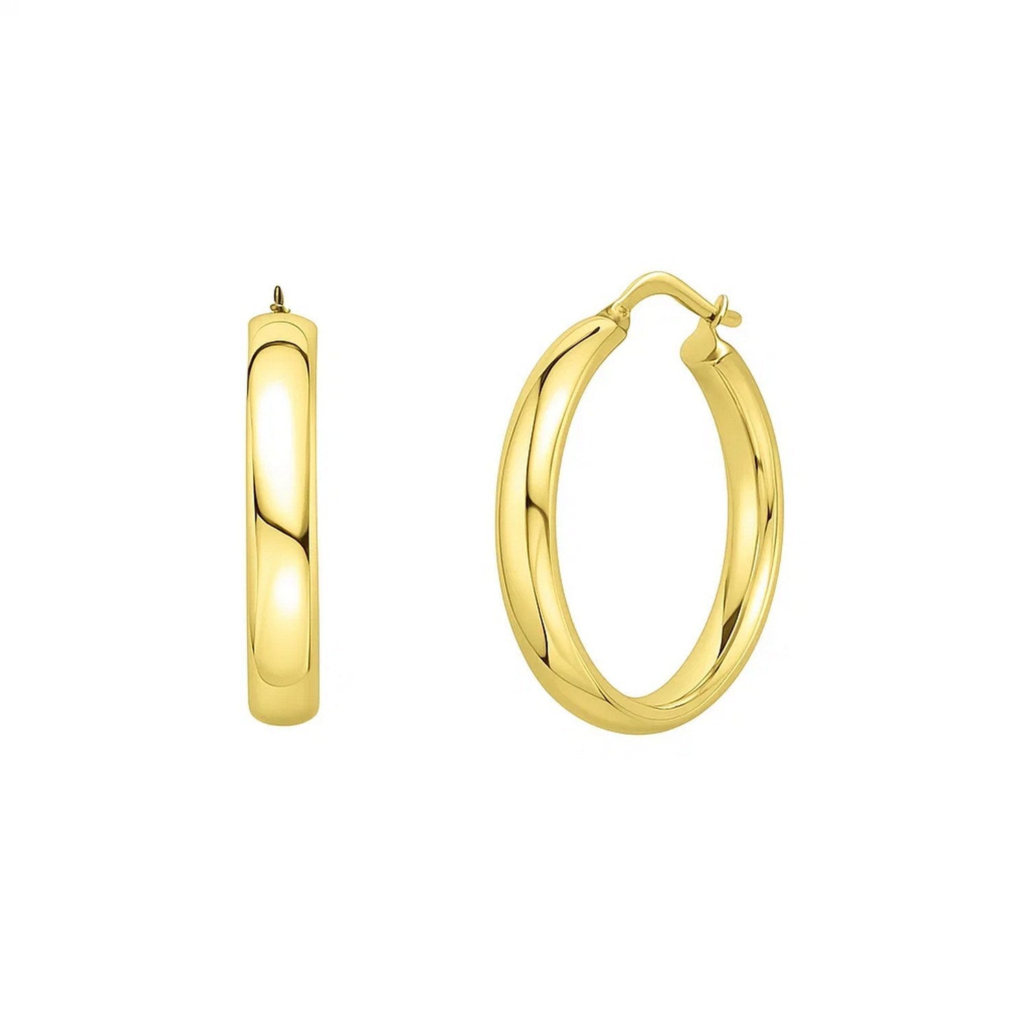 Small Wedding Hoops in 14K Yellow Gold