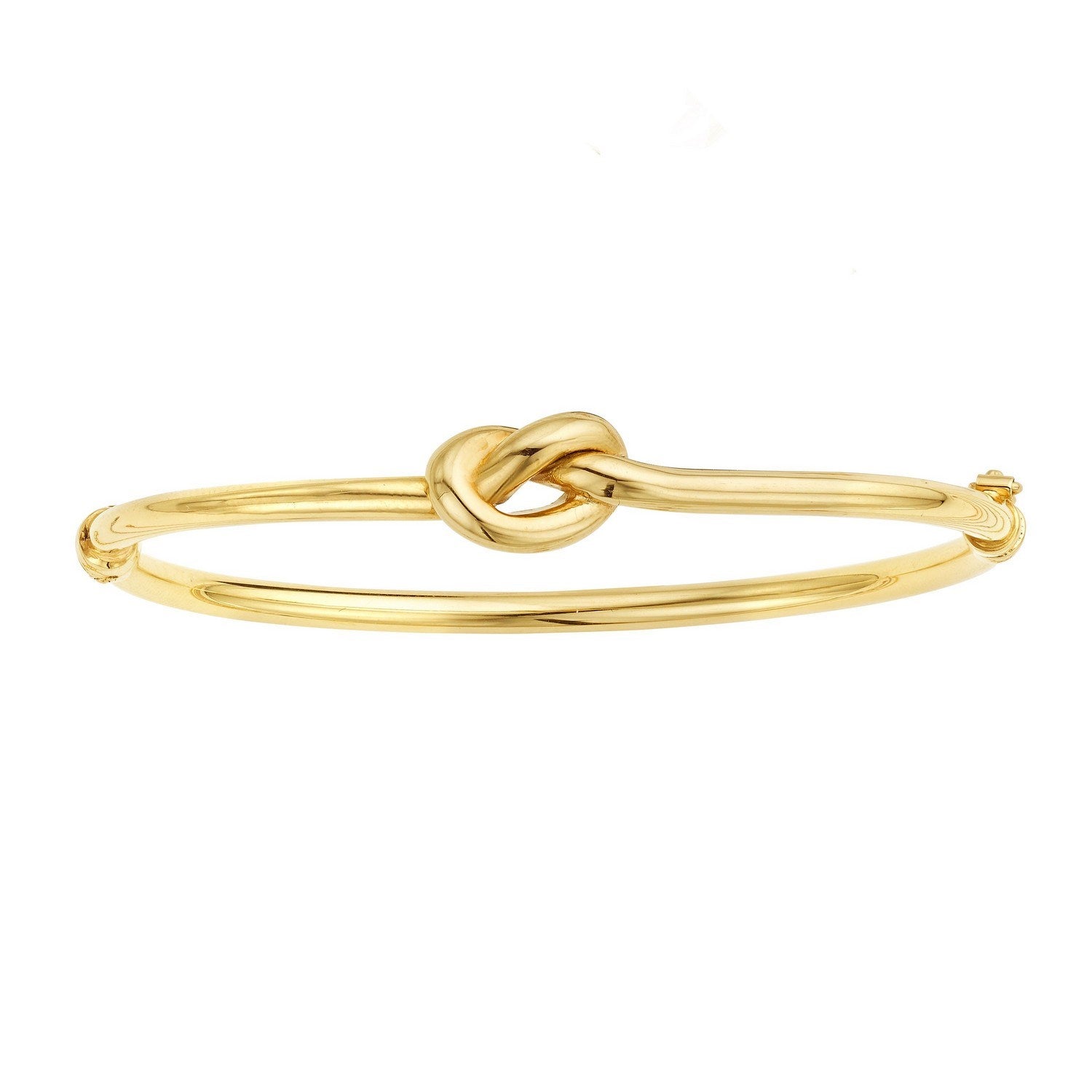 14k Yellow Gold Bangle Bracelet with Polished Knot (9.50 mm)