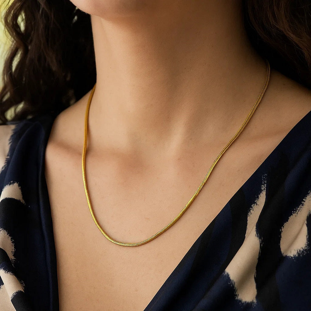 14K Yellow Gold Oval Snake Chain (2.60 mm)