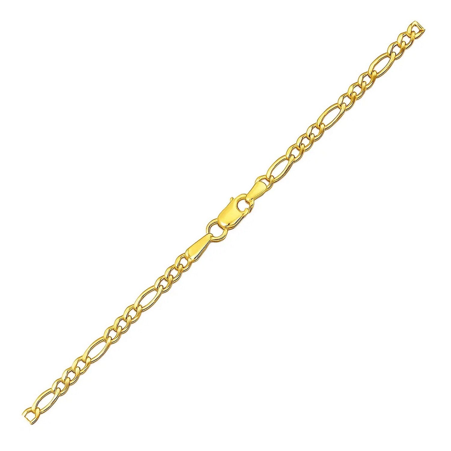 2.8mm 14k Yellow Gold Figaro Anklet