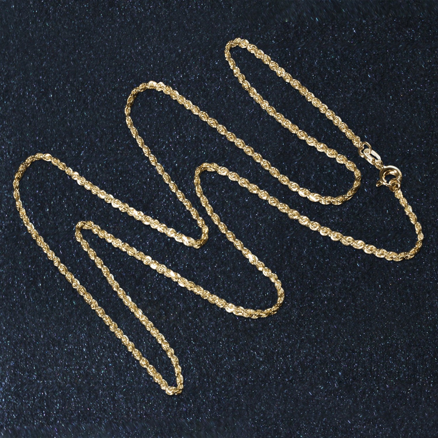 10k Yellow Gold Solid Diamond Cut Rope Chain (1.40 mm)