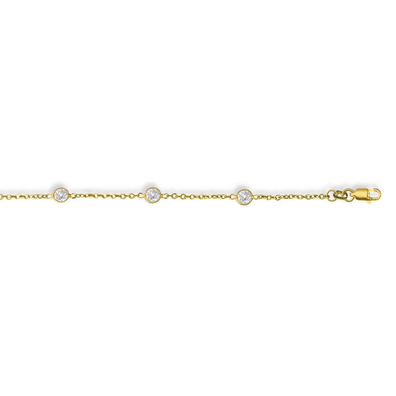 14k Yellow Gold CZ By the Yard Long Links