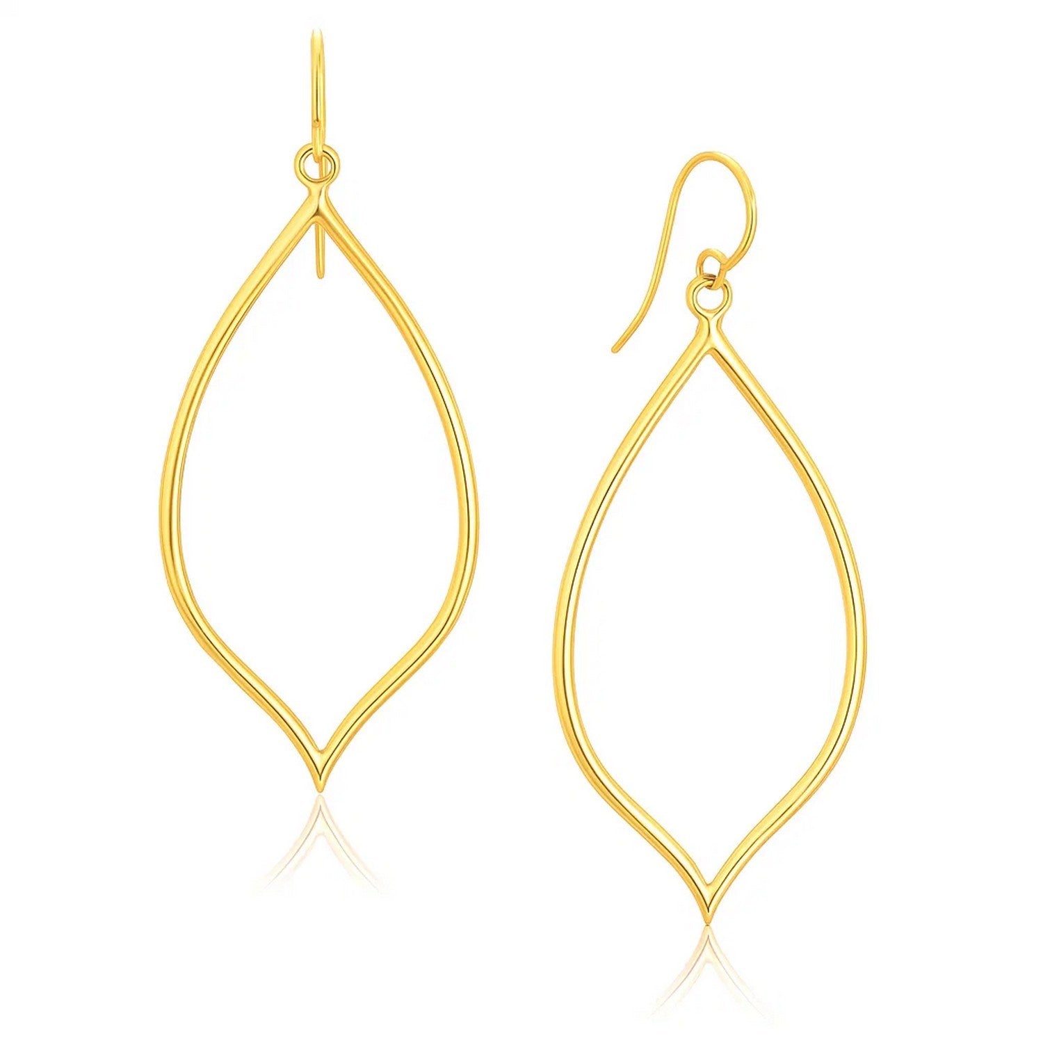 14k Yellow Gold Marquise Style Polished Earrings