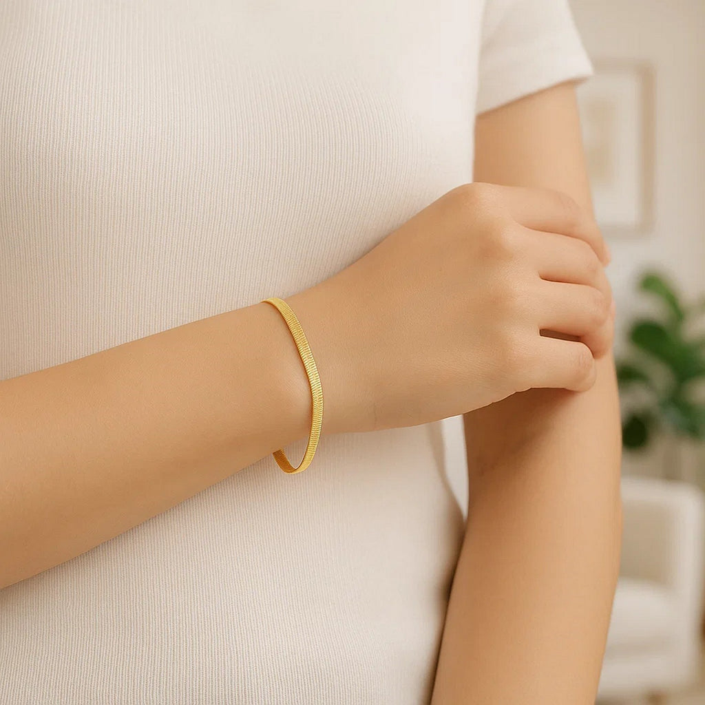 14k Yellow Gold Super Flex Herringbone Bracelet (2.80 mm)