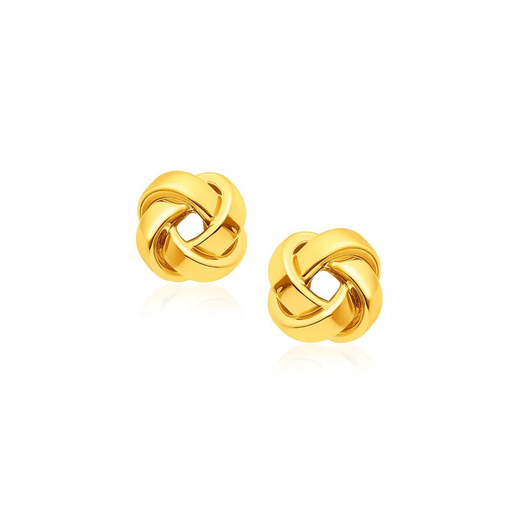 14k Yellow Gold Classic Love Knot Stud Earrings