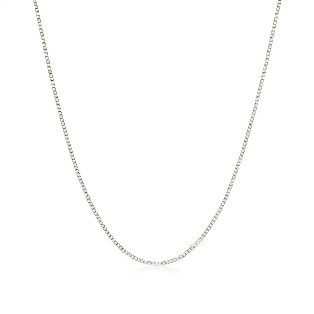 Sterling Silver Rhodium Plated Box Chain (0.70 mm)