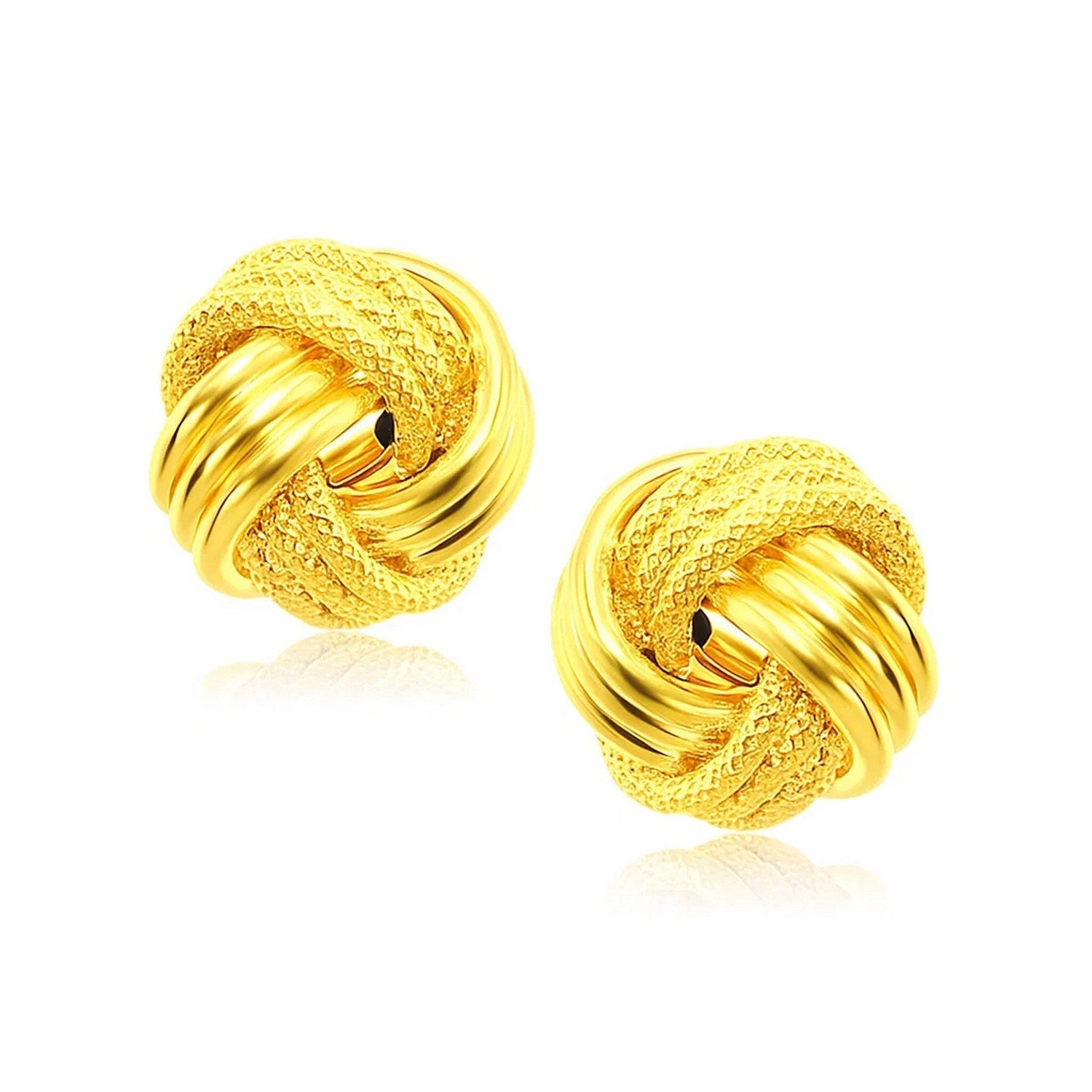 Interweaved Love Knot Stud Earrings in 14k Yellow Gold(12.7mm)