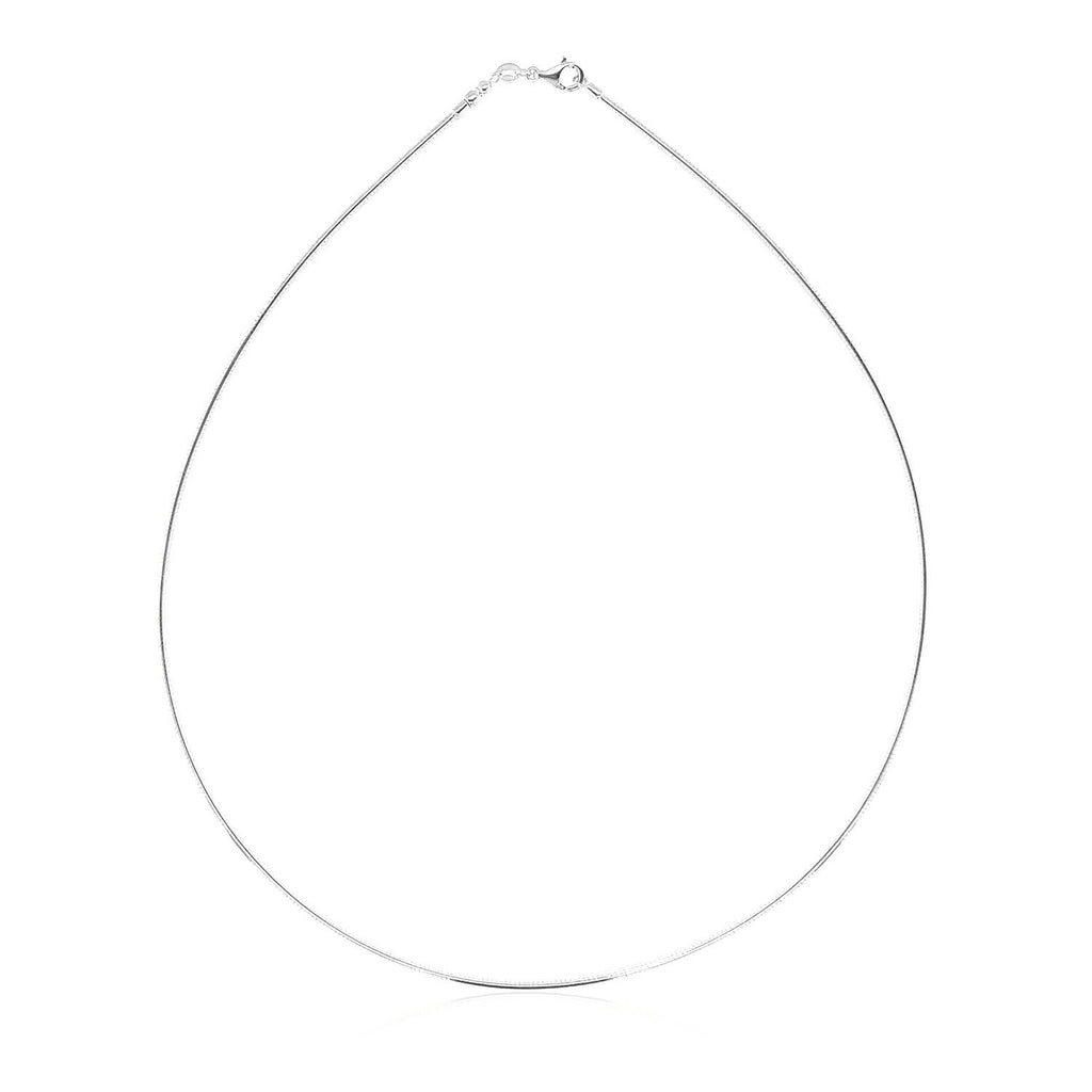 14k White Gold Necklace in a Round Omega Chain Style